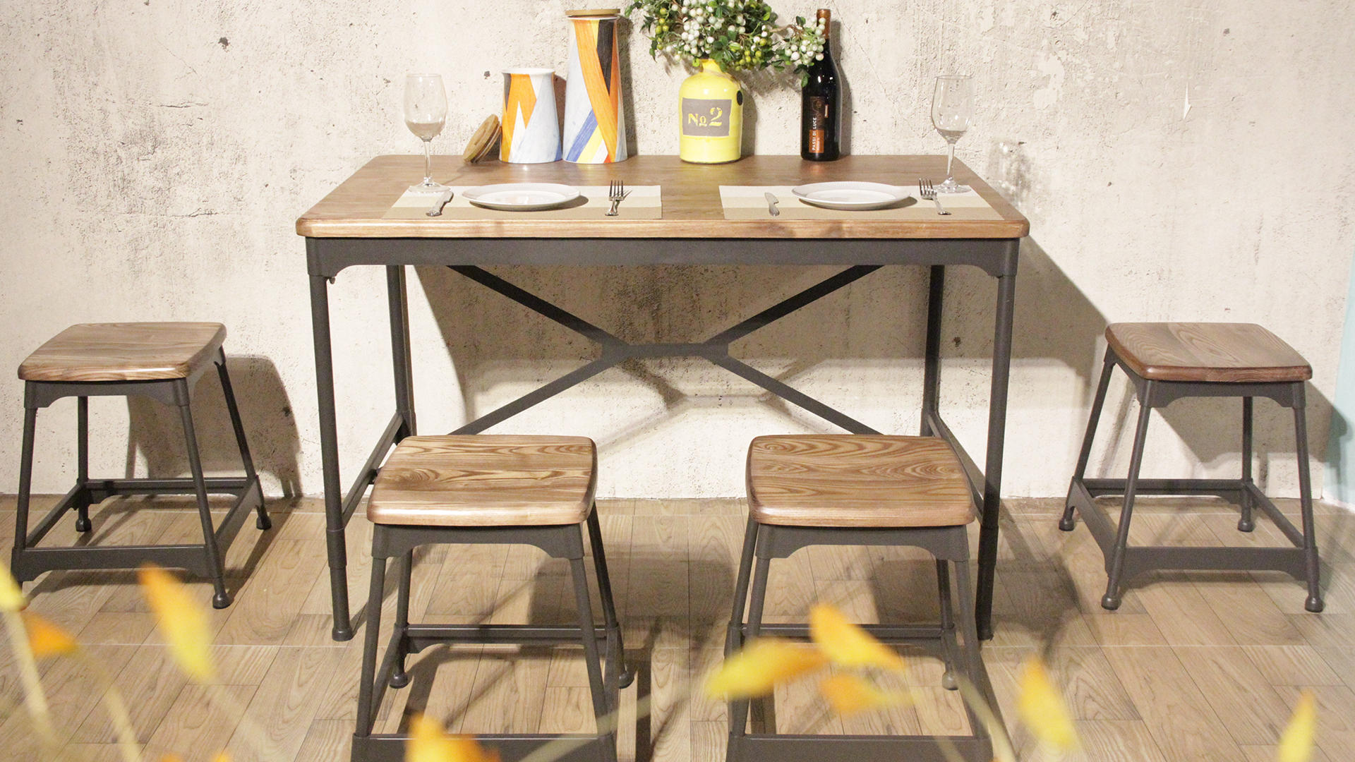 Restaurante Cafetería Comedor Asiento de madera Taburete de bar de metal 788B-H45 (75) -STW