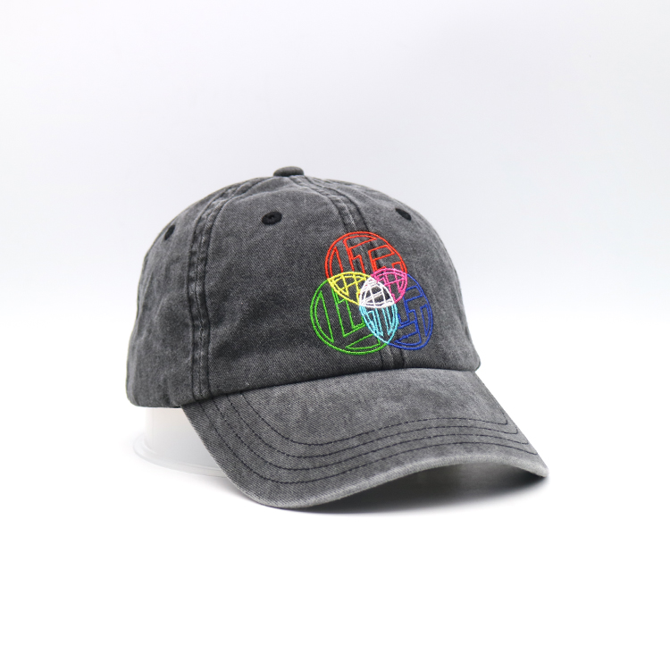 Custom Vintage Retro 6 Panel Distressed Stone Washed 12 Colors Cotton Chino Blank Toddlers Baseball Dad Hat Cap